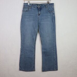 APOSTROPHE Blue Light Wash Petite Bootcut Stretch Denim Jeans 10P